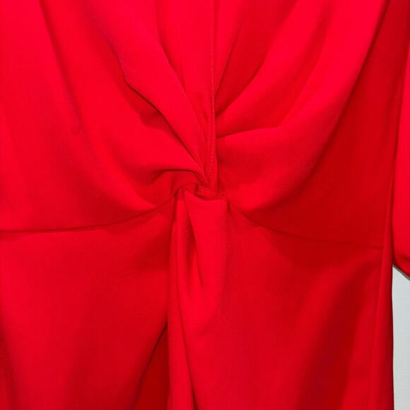 Amanda Uprichard Red Puff Sleeve Twist Front Mini Dress – Size Medium - Picture 8 of 15